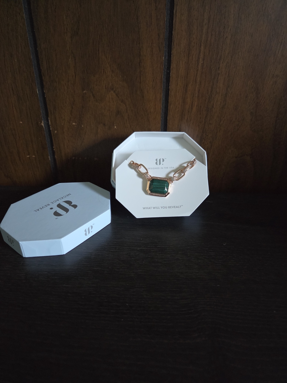 Bomb Party You Are A Reflection Of Love Malachite Magnesite on Rose Gold